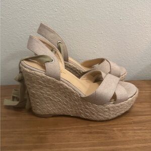 Women's Beige Wedge Sandals